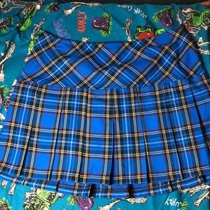 NWT Tripp Blue Plaid Pleated Skirt